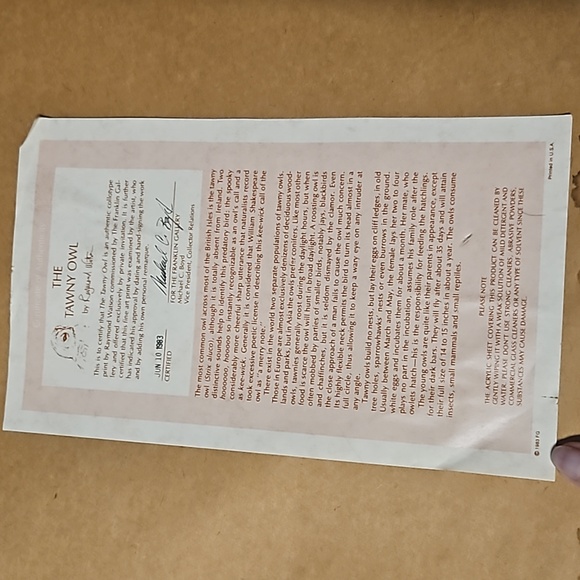 Vintage, Signed, Raymond Watson -Tawny Owl, framed print - Picture 3 of 5